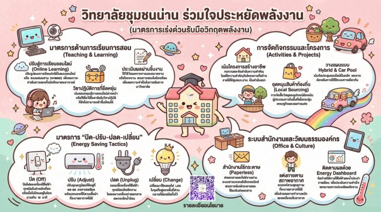 วิทยาลัยชุมชนน่าน ร่วมใจประหยัดพลังงาน ตามมาตรการเร่งด่วนรับมือวิกฤตพลังงาน